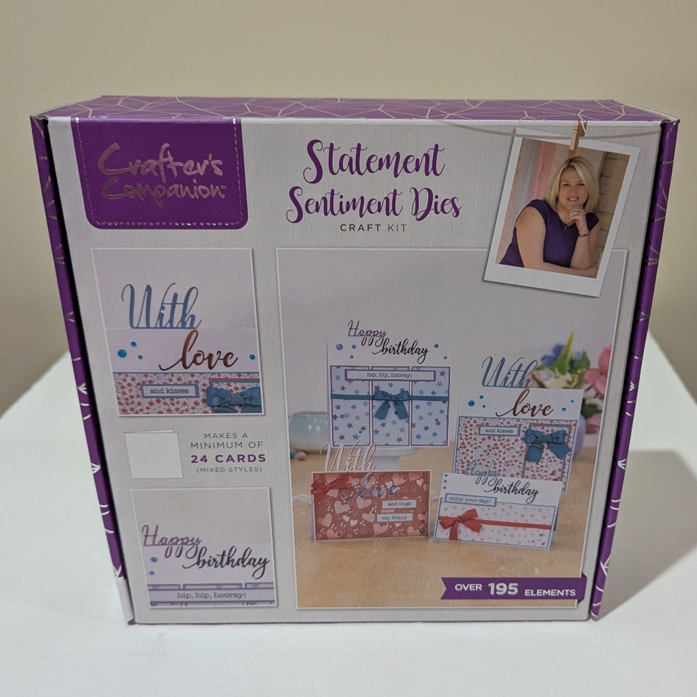 NEW Crafters Companion, Statement Sentiment Dies Craft Kit - Purple #41